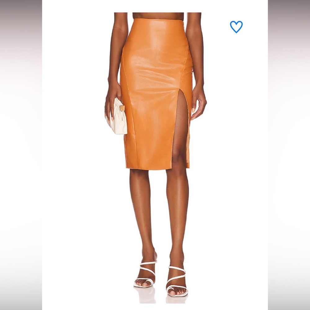 Superdown x Revolve faux leather midi skirt